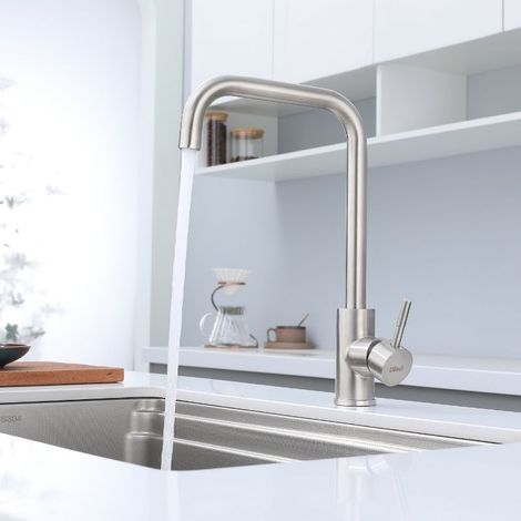 DILECI - Robinet de cuisine design intemporel Coloris Nickel Brossé,Chrome (1/5)