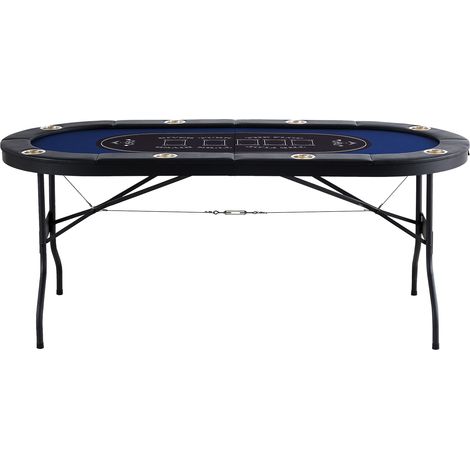 Mophorn Table de poker pliable pour 8 joueurs, table ovale de 72 pouces pour Blackjack et Texas Holdem avec rails rembourrés et porte-gobelets en acier inoxydable, table de jeu de cartes de casino