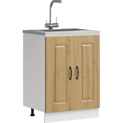 vidaXL Sink Base Cabinet "Kalmar" Artisan Oak 60x46x81,5 cm Engineered Wood