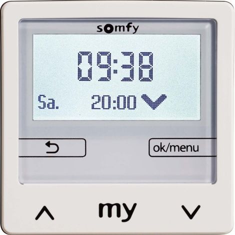 CHRONIS SMOOVE IB+ PURE WHITE SANS CADRE - INTERRUPTEUR HORAIRE ÉLECTRONIQUE 1805284 SOMFY