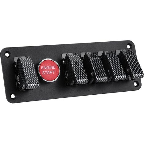 12V 40A Commutateur d'allumage Panneau Moteur Bouton de Démarrage Allumage panneau d'interrupteur Demarrage du moteur pour Racing Car RV Bateau(carbon) (1/5)
