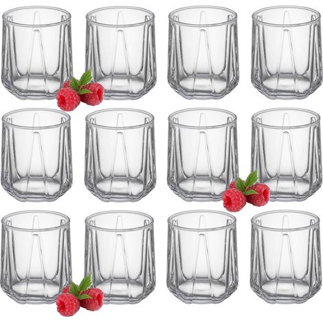 Set di 12 bicchieri per bevande, acqua, cocktail, ella, 360 ml, motivo geometrico (1/5)