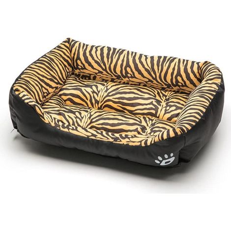 Hundebett 3XL (110x82cm) Viereckig Tigerstreifen Hundesofa für Hunde & Katzen