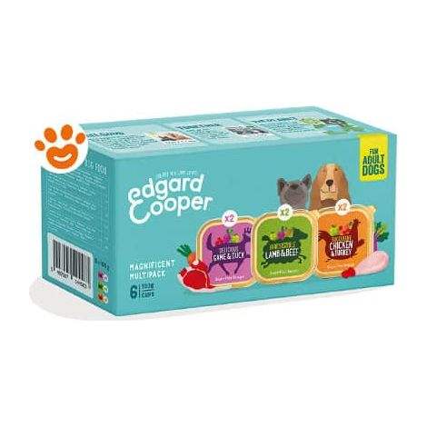 Edgard Cooper Dog Adult Assortito Multipack (6x100 Gr) - Confezione 6x100 Gr - Cibo Umido Cani