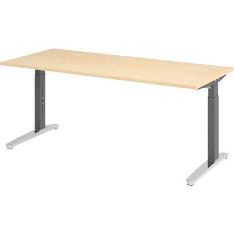 bümö Schreibtisch Serie-XB Rechteck: 180 x 80 cm Ahorn