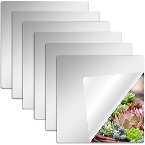 Miroir Mural Autocollant, 20 x 20 CM Miroir Adhesif Mural Flexible Miroir a Coller Acrylique Mirroir Murale Decoratif pour Mur école Maison Salon Salle de Bain Chambre (1/5)