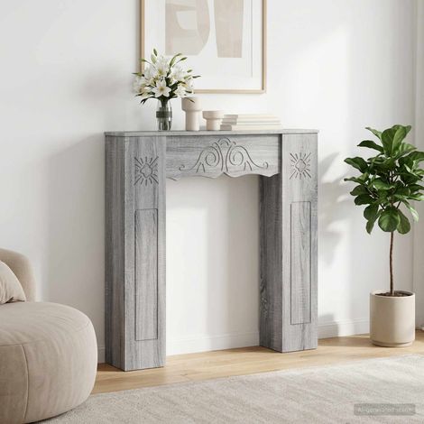 Cornice per camino Sonoma grigio 102 x 20 x 102 cm vidaXL