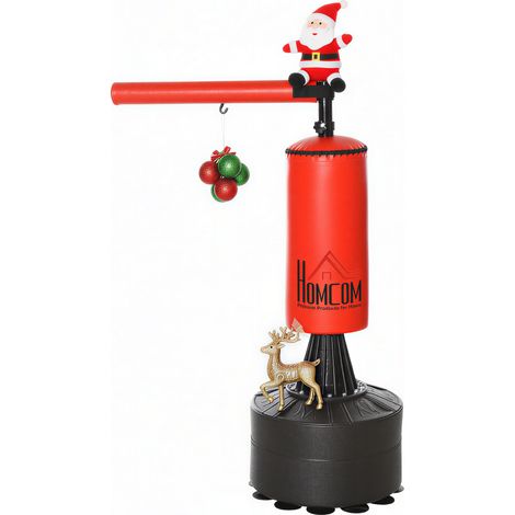 Sacco da boxe autoportante Brunier 3 in 1 con Speed Ball, braccio flessibile rotante, altezza regolabile, copertura sintetica, base in HDPE, dimensioni: 88L x 48W x 155-205H cm, nero/rosso