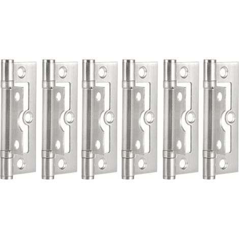 Paquet de 6 charnières pliantes silencieuses en acier inoxydable – Accessoires de quincaillerie pour portes, fenêtres et meubles (8x3,3cm) (1/5)