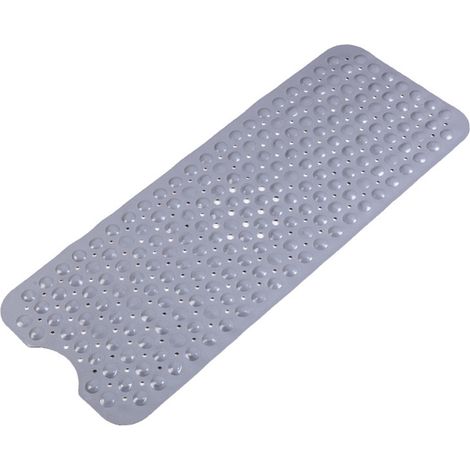 Tapis de douche antiderapant ManoMaison Tapis-PVC-Gris-40x100cm Lot de 1 avec ventouses (1/5)