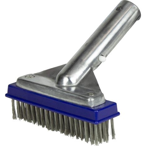 Brosse à algues pour piscine à poils en acier inoxydable, dos en aluminium de 5 pouces, série classique (1/5)