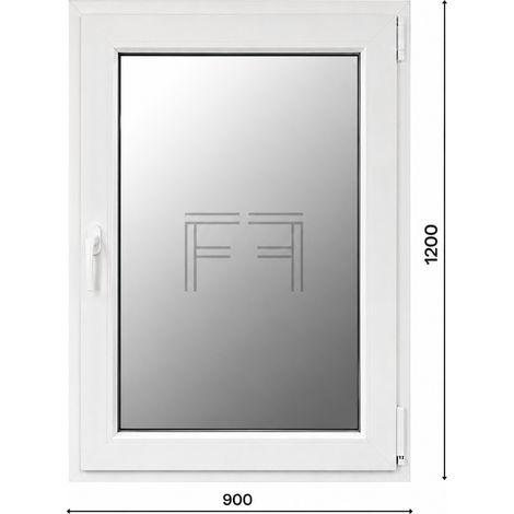 Fintex-finestra in PVC bianco singola anta 900X1200 apertura a destra, doppio vetro, PROFILO A L (1/3)