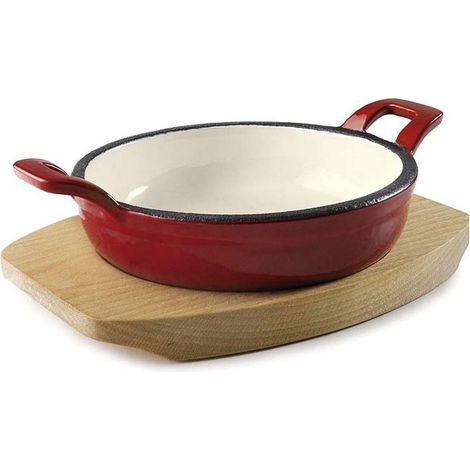 LACOR Casseruola Rotonda In Ferro Rosso, 200 ml - 12 x 3 cm