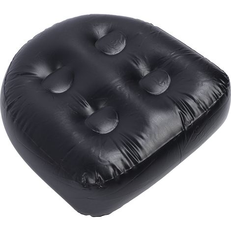 Coussin gonflable pour spa, bain à remous, jacuzzi, tapis de bain résistant à l'eau, oreiller de dossier pour baignoires, spas et piscines, noir (1/5)