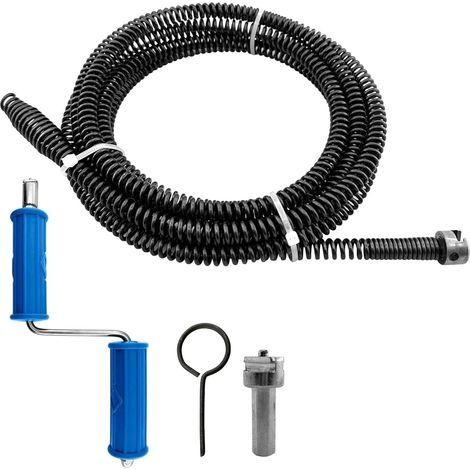 Furet Deboucheur Canalisation 5m, ø10mm, En Spirale, Avec Adaptateurs éLectriques, Arbre De Nettoyage de Canalisations Multifonction, DéBoucheur Efficace (5m) (1/5)