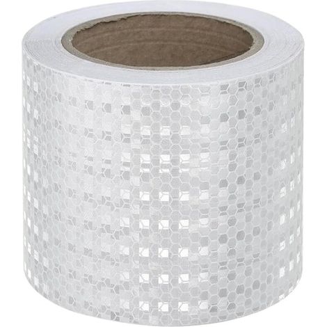 Ruban Réfléchissant Blanc, 10 cm x 10 m, Bandes D'avertissement de Sécurité Réfléchissantes, Autocollants Auto-adhésifs pour Voiture, Camion, Moto, Bateau, Vélo, Remorque (1/5)