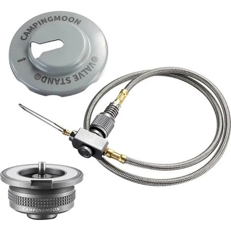 Raccord de tuyau d'extension pour cartouche de gaz de camping, réchaud à gaz extérieur avec valve et adaptateur, équipement de camping, adaptateur de réservoir pour réchauds de cuisine portables (1/4)