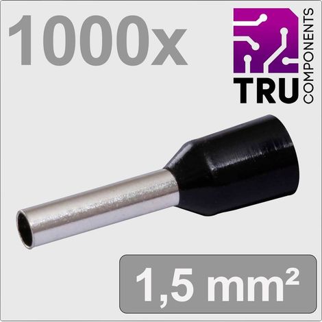 TRU COMPONENTS TC-13377204 Capocorda 1.5 mm² Parzialmente isolato Nero 1000 pz.