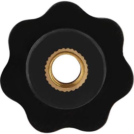 Poignée universelle en plastique bakélite noir en forme d'étoile, bouton de serrage M6 x 25 pour machine-outil, lot de 10 (25 x M6 noyau en cuivre) (1/5)