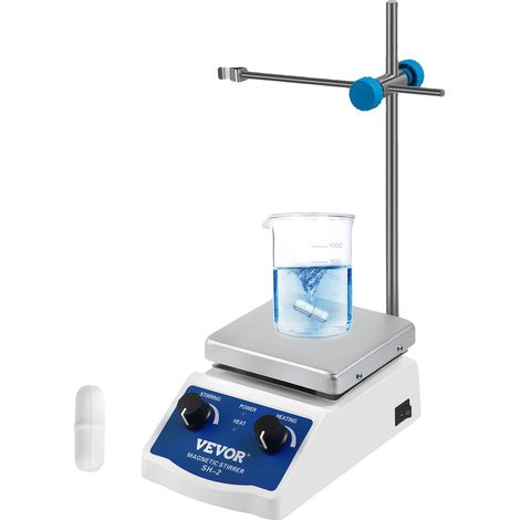 Agitateur Magnétique Électrique, Chauffage Rapide, Vitesse Réglable, 1000ml 0-1600 rpm (1/2)