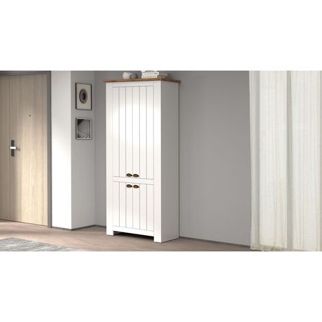 Scarpiera contemporanea 4 ante Silm Bianco Opaco e Rovere Wotan (1/3)