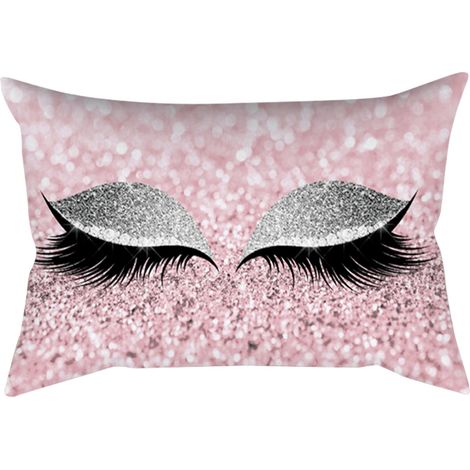Housse De Coussin Motif Sourcils - 30x50 Cm Polyester Fermeture Éclair Décoration Salon Chambre (1/5)