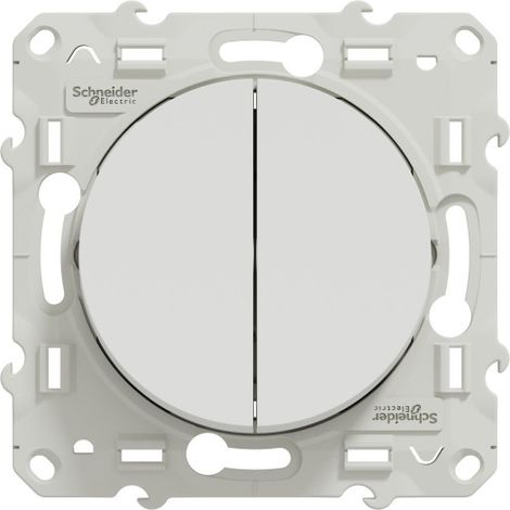 Schneider Electric – Double va-et-vient blanc connecté 600W – Fixation à vis – Pour installation rapide en électricité – S520214