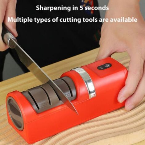 Aiguiseur Électrique Rouge pour Couteaux et Outils de Cuisine Pratique et Rapide (1/4)