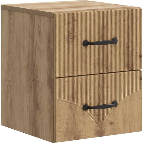 Mesita de Noche de Pared Roble Artesanal 34,5 x 33 x 40 cm vidaXL