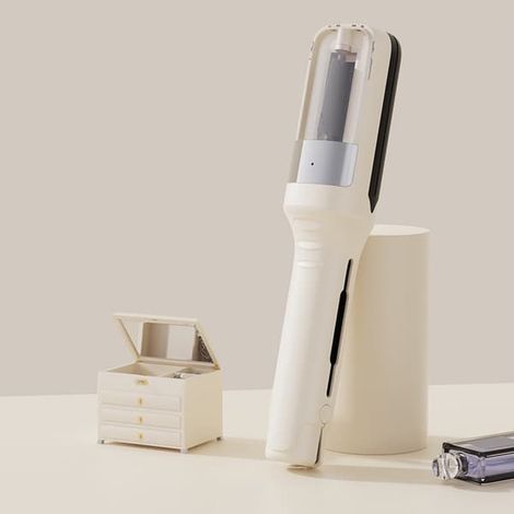 Tondeuse à cheveux rechargeable pour pointes fourchues – Nouvelle tondeuse portable, facile à utiliser et respectueuse des cheveux, idéale pour les voyages (beige). (1/5)