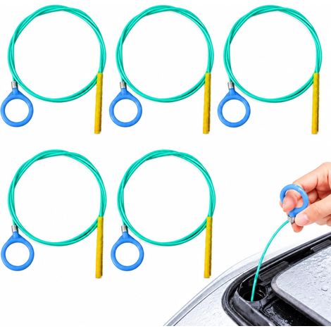 Déboucheur de canalisation 90 cm pour Salle de Bain et Cuisine, Lot de 5 tiges de Nettoyage Tuyau, Acier gainé Nylon, Micro-Crochet renforcé, Flexible et réutilisable (1/5)