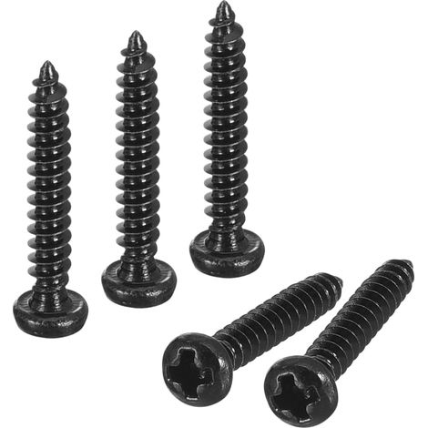 Vis Cruciforme, 100pcs - 304 Inox Acier Rond Tête Bois Vis Complet Filetage Vis à Bois Torx (Noir) (1/5)