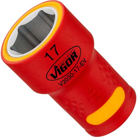 VIGOR Steckschlüsseleinsatz, EV, 3/8 (10 mm) Vierkant hohl, Außen Sechskant Profil, SW 17 mm (1/2)