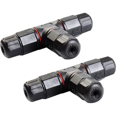 Boîtes de Jonction Electrique Étanche IP68 3 Voies Connecteur de Câble Boîtier Électrique Extérieur 2 Pièces