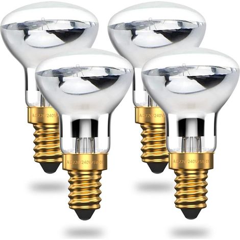 Ampoule de Lampe à Lave 25W E14 R39 Blanc Chaud Ampoule à Réflecteur Blanc Chaud SES Petite vis Edison Ampoule à Incandescence Projecteur (Paquet de 4) (1/5)