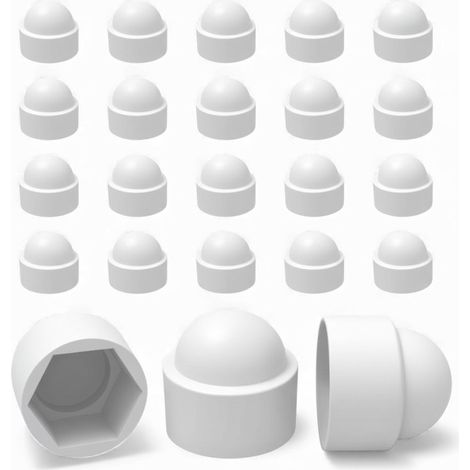 20 Caches Écrous M10 - Clé 17 mm – Protège Écrou Et Vis – Capuchons Plastique Blancs Résistants – Cache Vis Décoratif, Protection Anti-Rouille Et Finition Propre - Bricolage (1/4)
