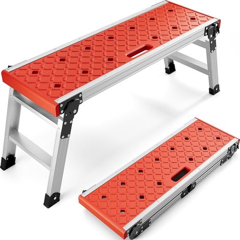 Marchepied à 2 marches, marchepied Double Face en Aluminium, échelle Pliable avec Pieds antidérapants, escabeau léger avec Plateforme Large, Multifonction, 150 kg (1 Step Advanced) (1/5)