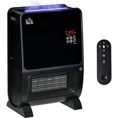 Stufa Elettrica 2 in 1 33x21x49,5 cm con Umidificatore Nera