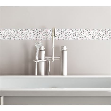 Listel adhésif Terrazzo, imitation marbre rose et gris, 3,5x180cm, autocollant x3, décoratif pour intérieur et extérieur. (1/2)