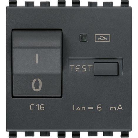 VIMAR - 20411.16.6 Interruttore MT Diff.1P+N C16 6mA grigio
