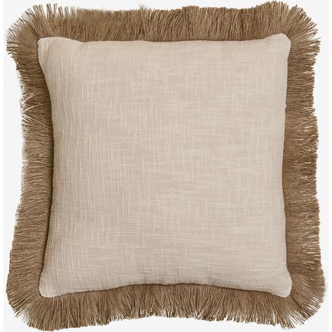 Coussin carré en coton (45x45 cm) Paraiba SKLUM Blanc Gardenia - Beige Lin (1/5)