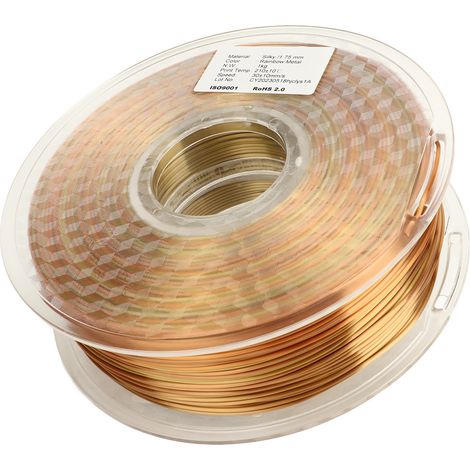 Consommable pour imprimante 3D PLA, fil de soie arc-en-ciel multicolore 1,75 mm, dégradé de couleurs. (1/5)