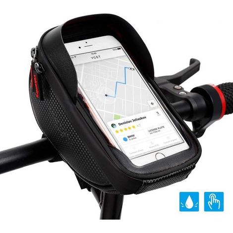 1 sacoche cadre vélo, étanche top tube, compatible smartphone ≤6,5 pouces, pour VTT et route (1/4)