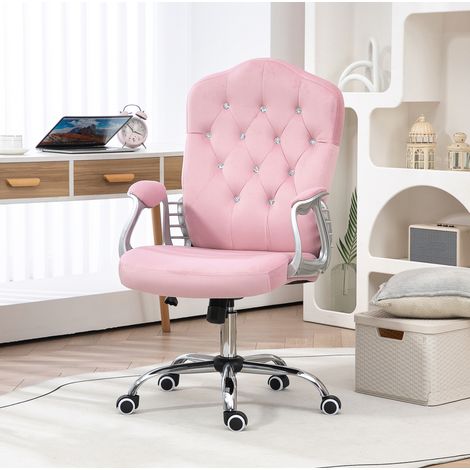 Sedia da ufficio ergonomica rosa con funzione oscillante, altezza regolabile, 120 kg DESVIAE (1/5)