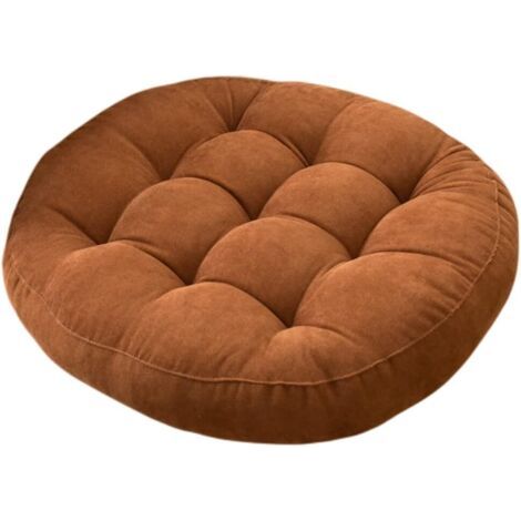Rundes Stuhlkissen – geeignet für Zuhause, Büro, Esszimmer und Küche. 55 cm Durchmesser, braun, 1 Stück. (1/4)