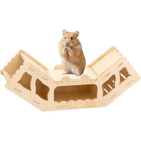 Tunnel en Bois Naturel pour Hamster en Bois Creux pour Exercice Naturel Jouet Tube Tunnel Hamster pour Creuser, Observer, Explorer, Aménager et Décorer le Paysage (1/5)