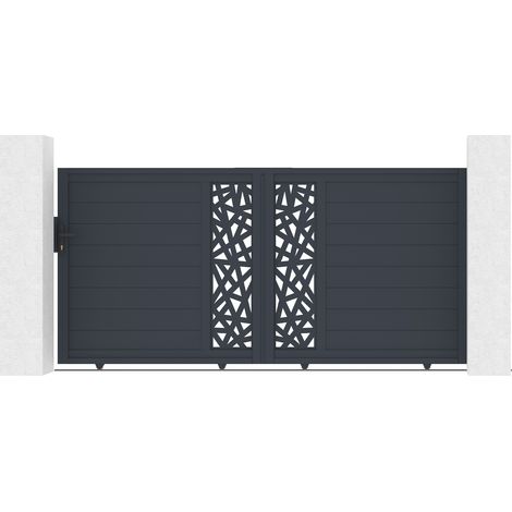 Portail coulissant 3m RUIVO H.140cm aluminium gris