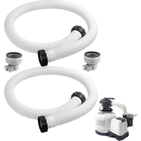 Tuyau De Piscine 38MM 2 Pièces Tuyau Rechange Pour Filtre Piscine De Rechange Pour Piscine 150cm Flexible Pour Pompe De Piscine Et Aspirateur De Piscine, Pour Filtres À Sable (1/5)