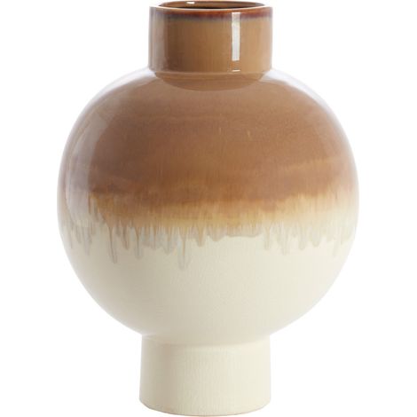 Light & Living Vase ZELATA aus Keramik crème + taupe – Ø34x46 cm