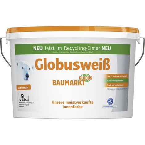 Globusweiß Wandfarbe weiß matt 5L Innen